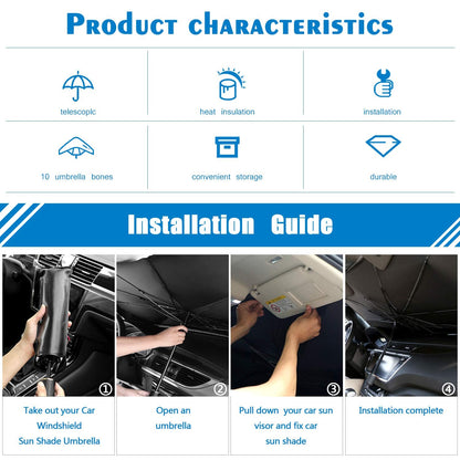 Foldable Car Windshield Sun Umbrella